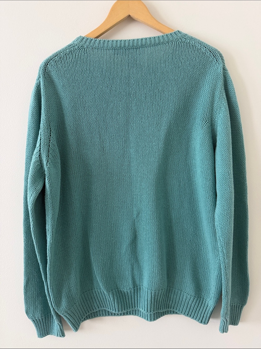Ralph Lauren Purple Label Cashmere Blend Crewneck Sweater Aqua Blue Size Large - Picture 3 of 8